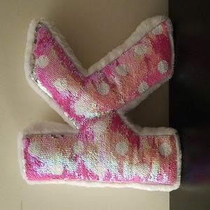 Justice Pink Sequin K Pillow